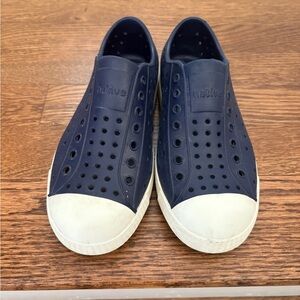 Native Navy Slip-On Sneakers with White Toe